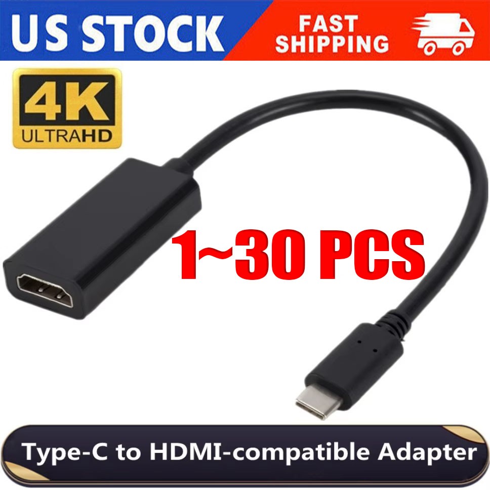 USB-C Type C To HDMI Adapter USB3.1 Cable For MHL Android Phone Tablet Black LOT