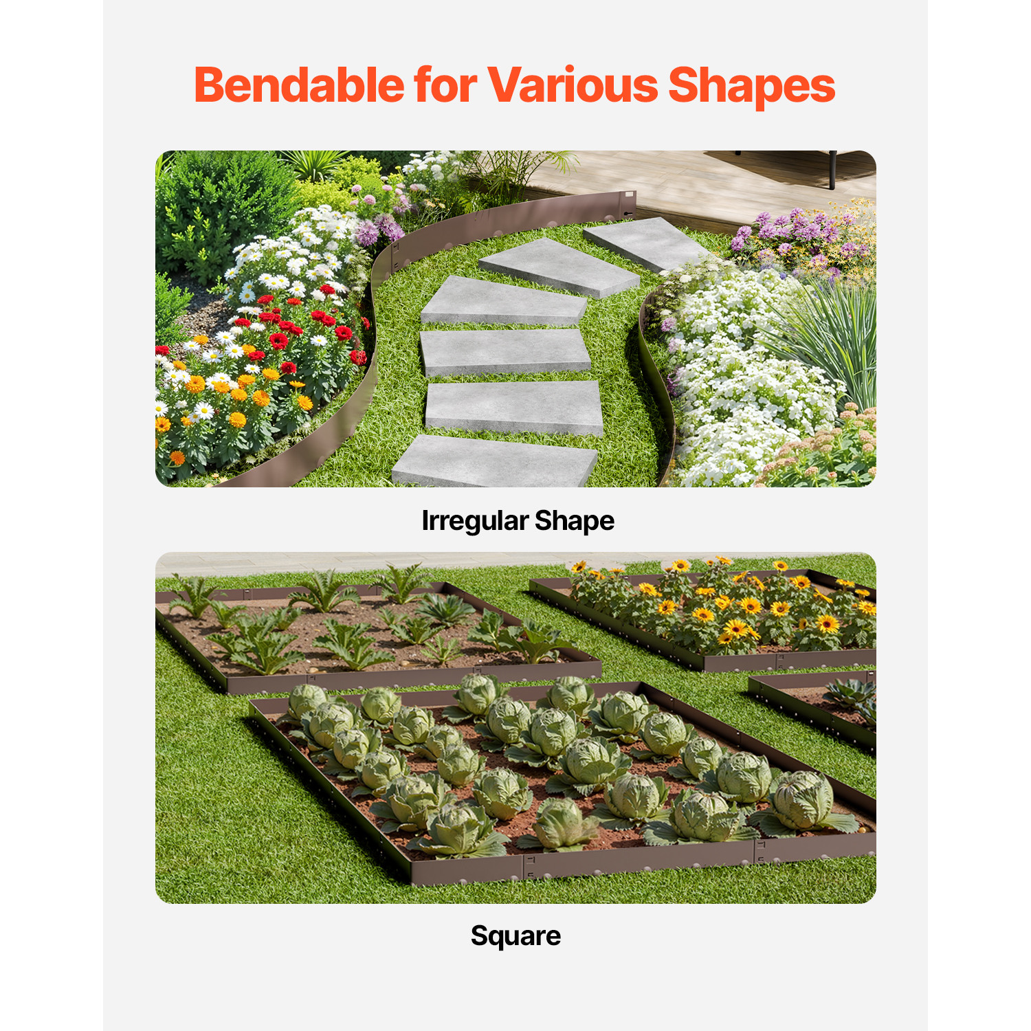 Steel Landscape Edging 5 Packs 39x3in Rust-Resistant Garden Edging Border