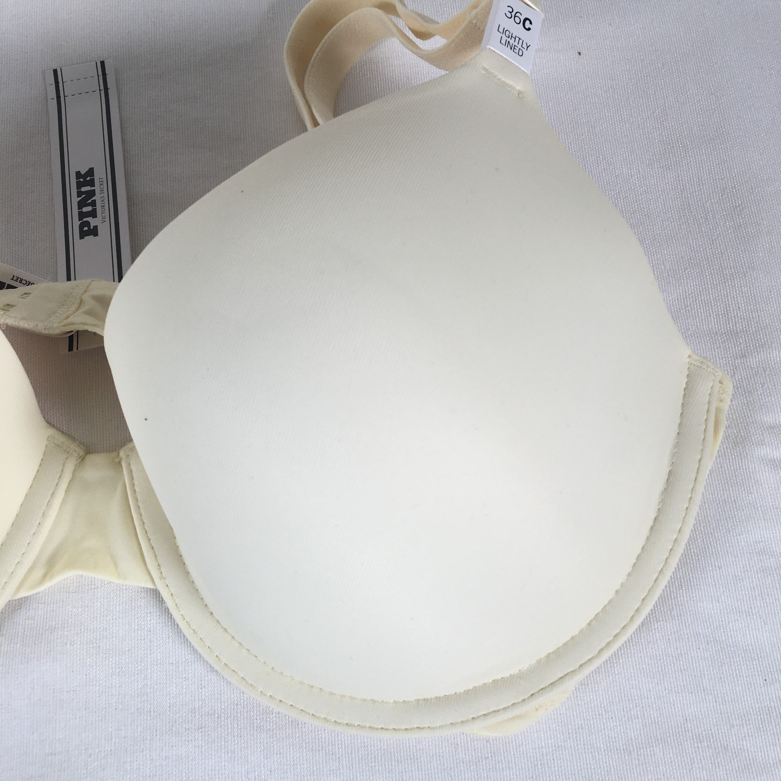 Victoria's Secret Pink Lightly Lined T-Shirt Bra 36C Cream Ivory NWT