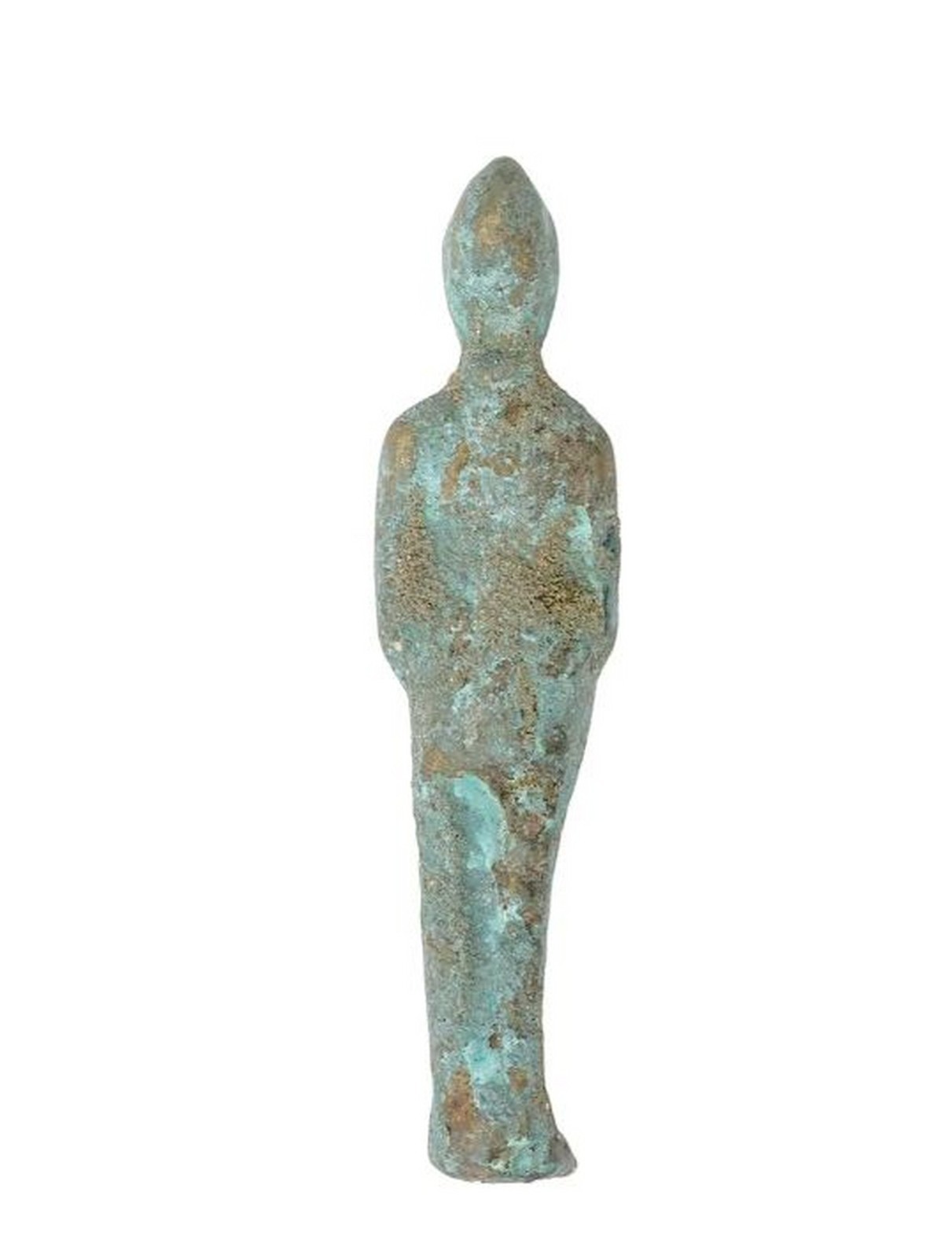 ANTIQUE EUROPEAN BRONZE SCULPTURE FIGURINE (SAINT JOAN OF ARC?)