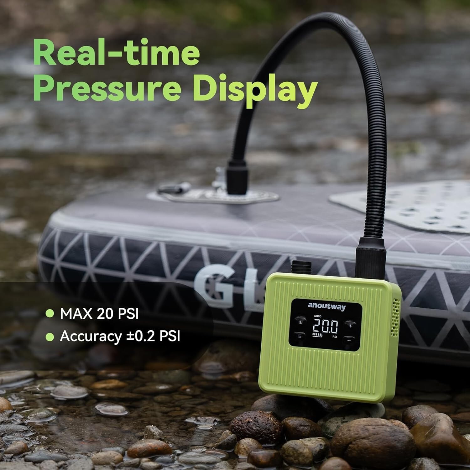 20PSI super mini Electric SUP Air Pump | Inflator for Paddle Board, kayak, boat