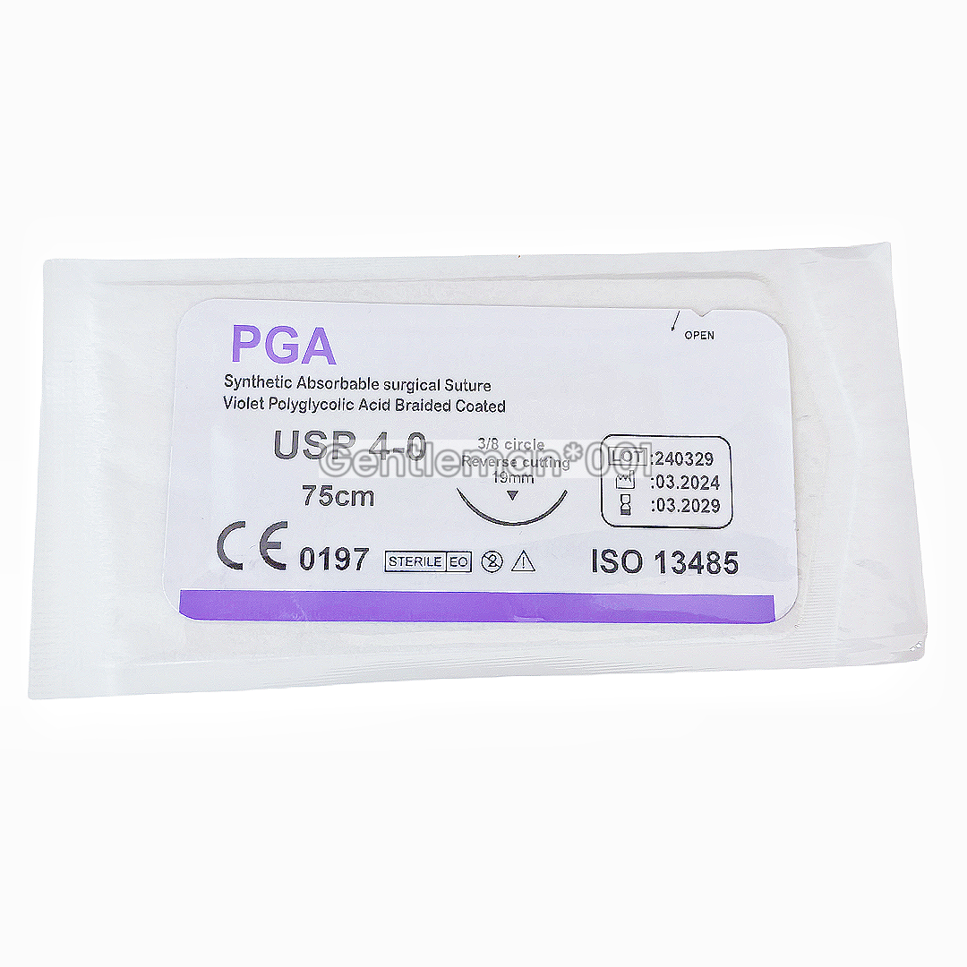 Absorbable Dental Oral Surgical Sutures CHROMIC GUT 3/0 PGA 4/0 Natural Needled