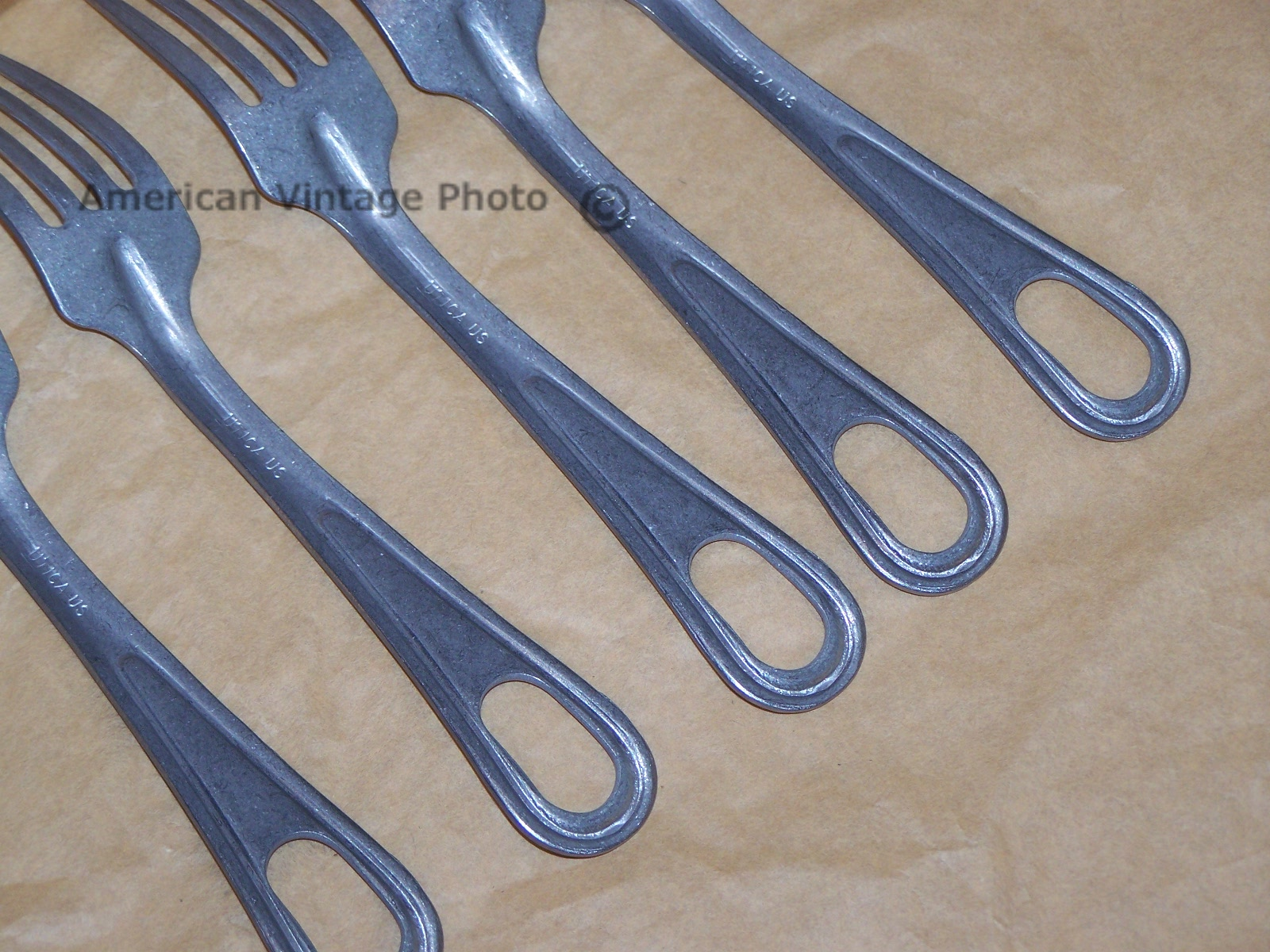 Mess Fork 5 NOS Stainless USA Military Army Utensil f Mess Kit Scout Camping