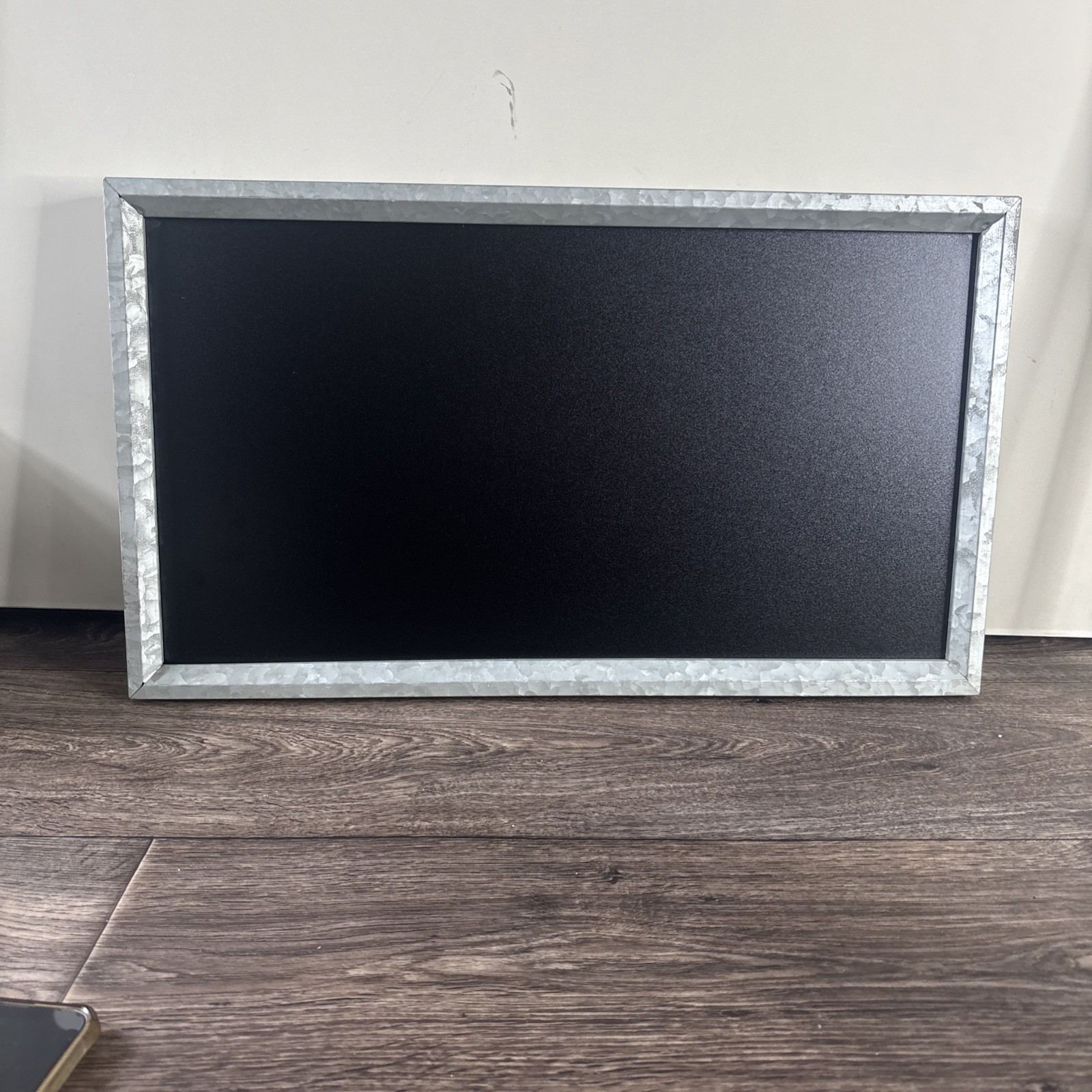 Rectangular Chalk Board with Galvanized Metal Frame,13x23in Blank And Silver