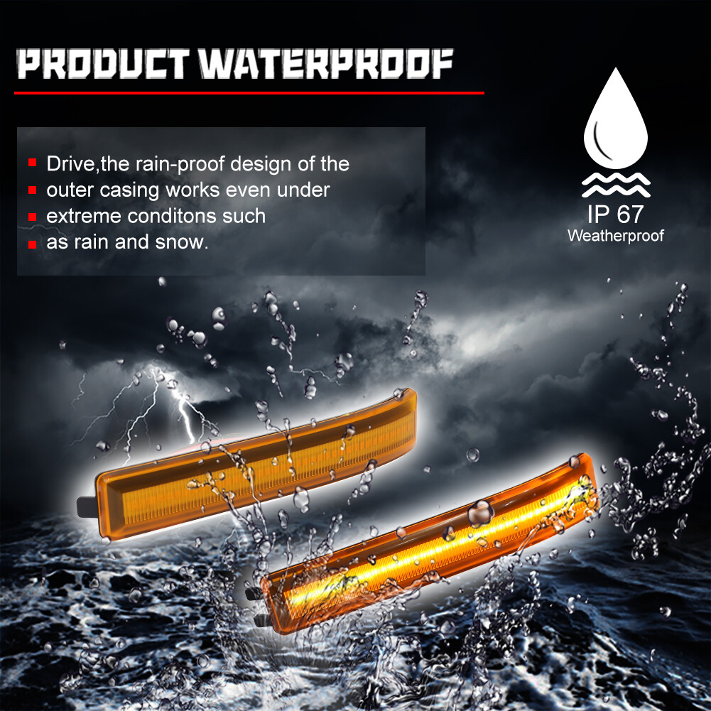 LED Side Mirror Amber Lens Turn Signal Light Lamps For Ford 2009-2014 F150 F-150