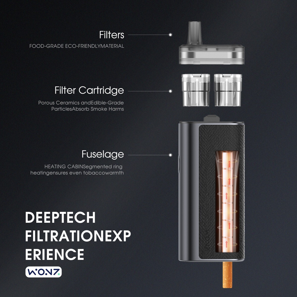 WONZ L1 Tobacco Filter Tip,Cigarette Filter Heated Tobacco Device Filter Out Tar