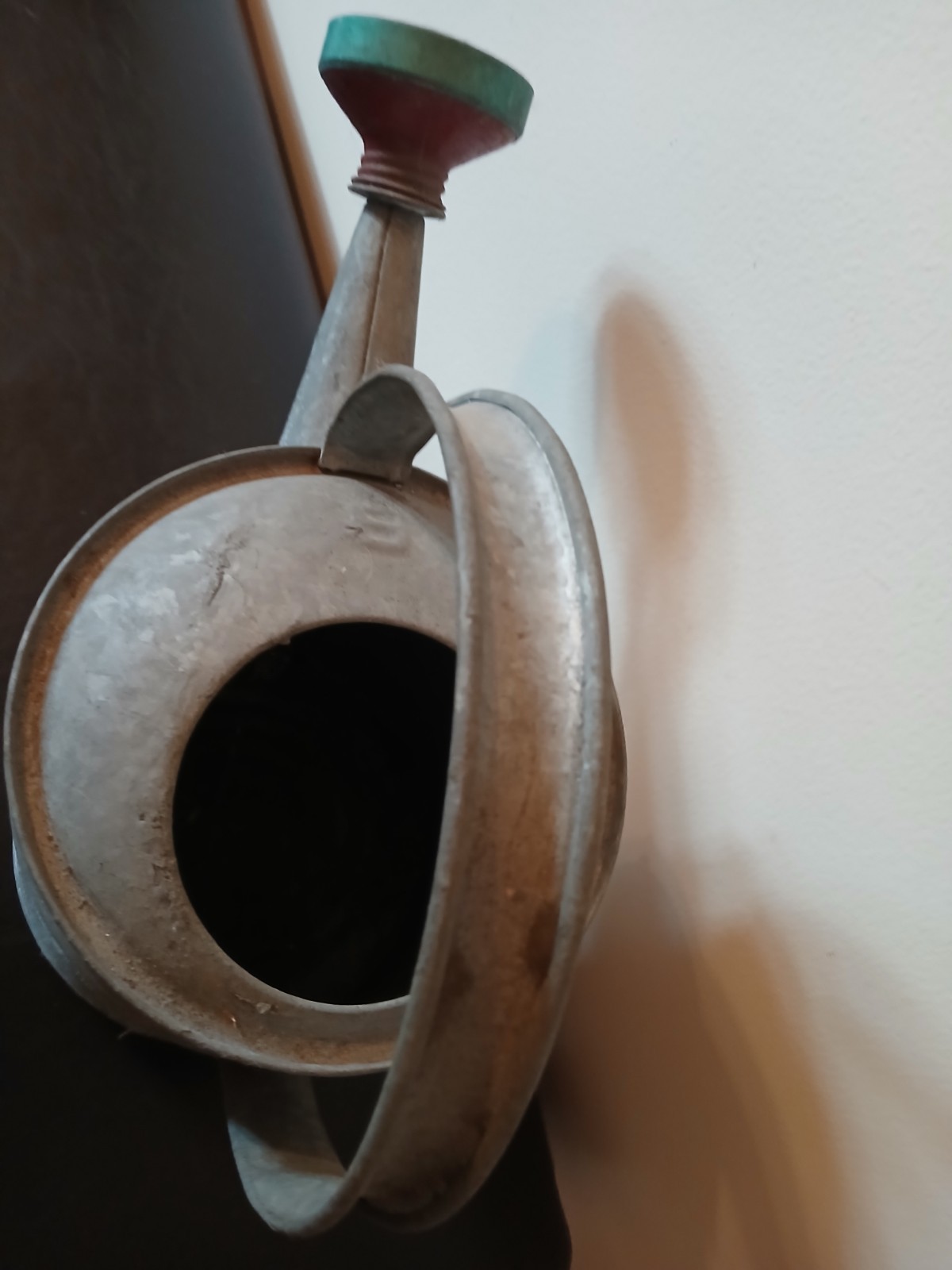 Vintage Wheeling 6 Qt Galvanized Watering Can with Sprinkler Head