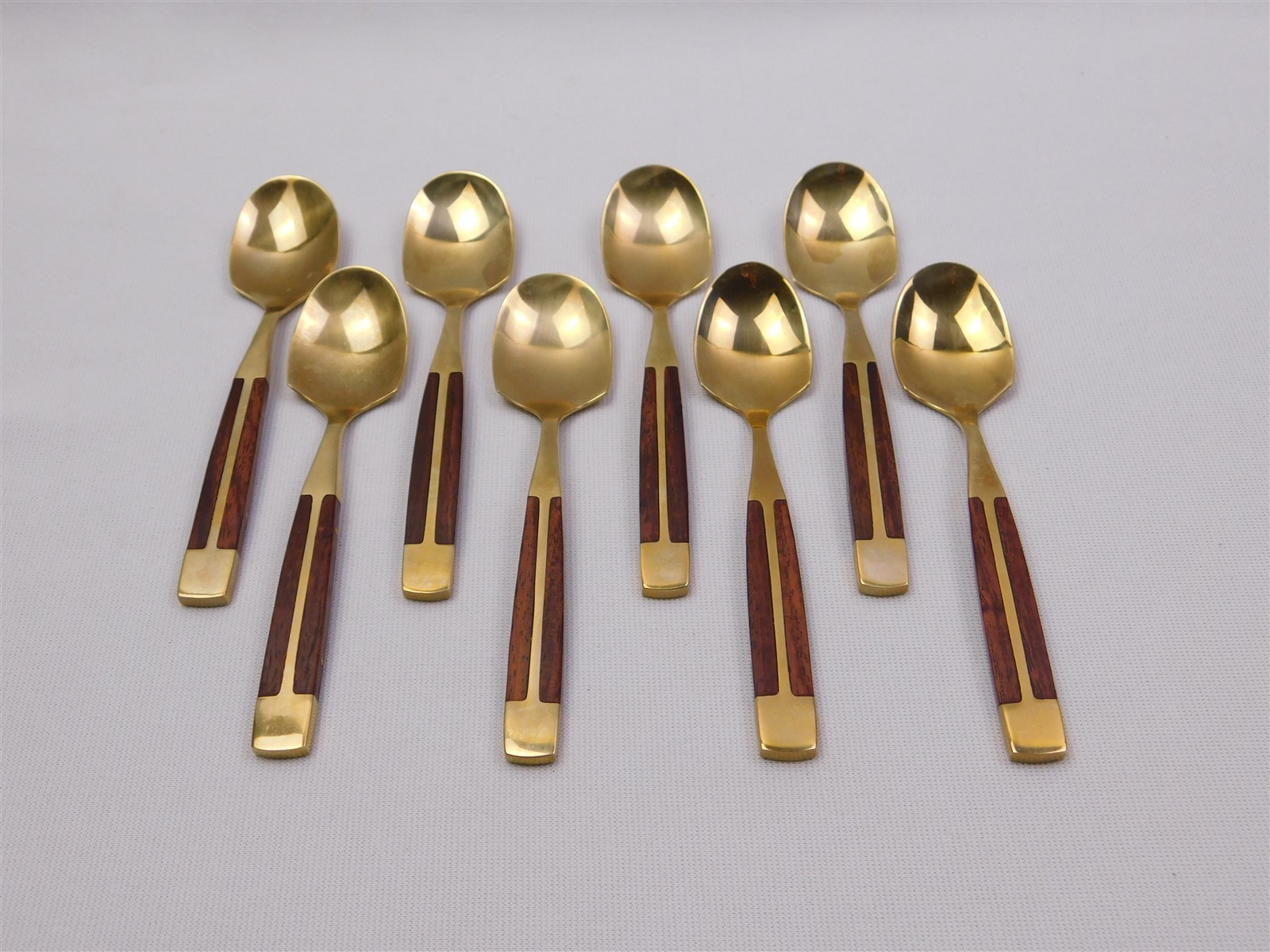 91Pcs JEAN-CLAUDE Bronze & Rosewood Flatware Set MCM Service for 8 + Service Pcs