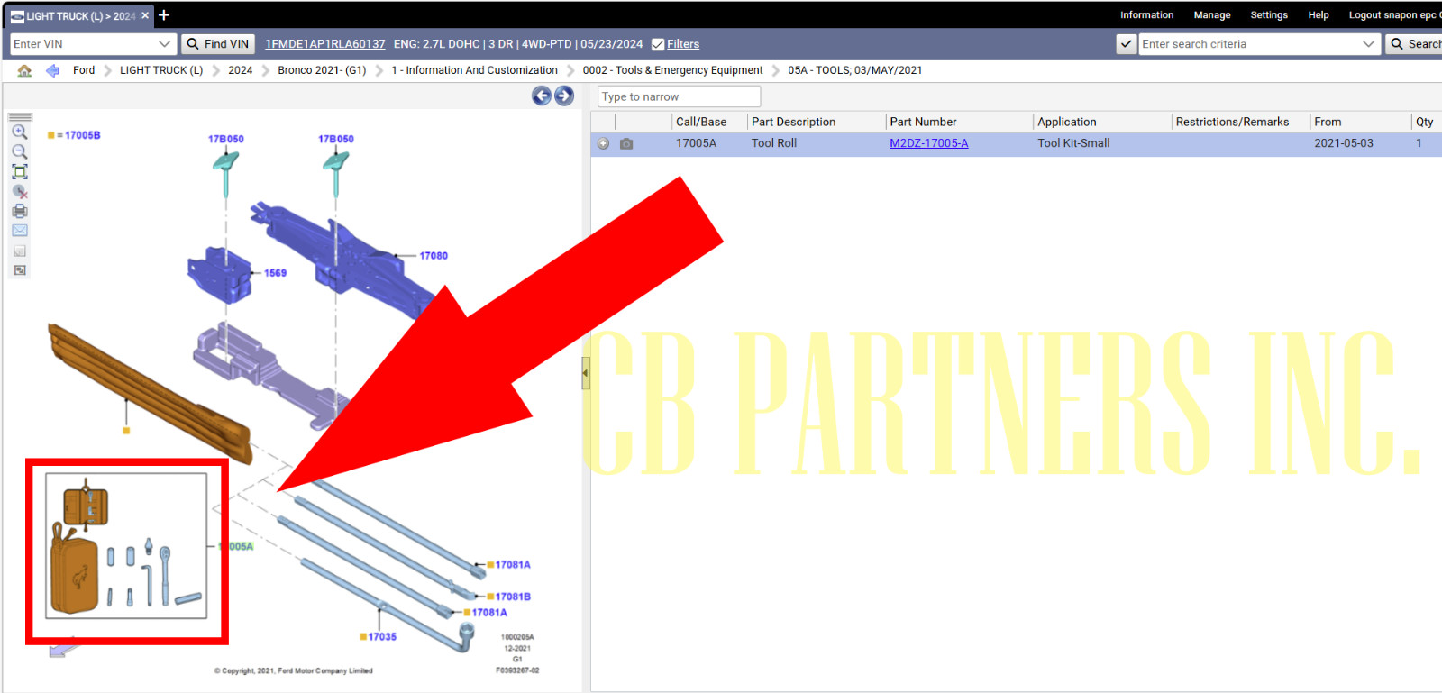 NEW OEM ORIGINAL FORD BRONCO HARD TOP TOOL KIT 2021-2025
