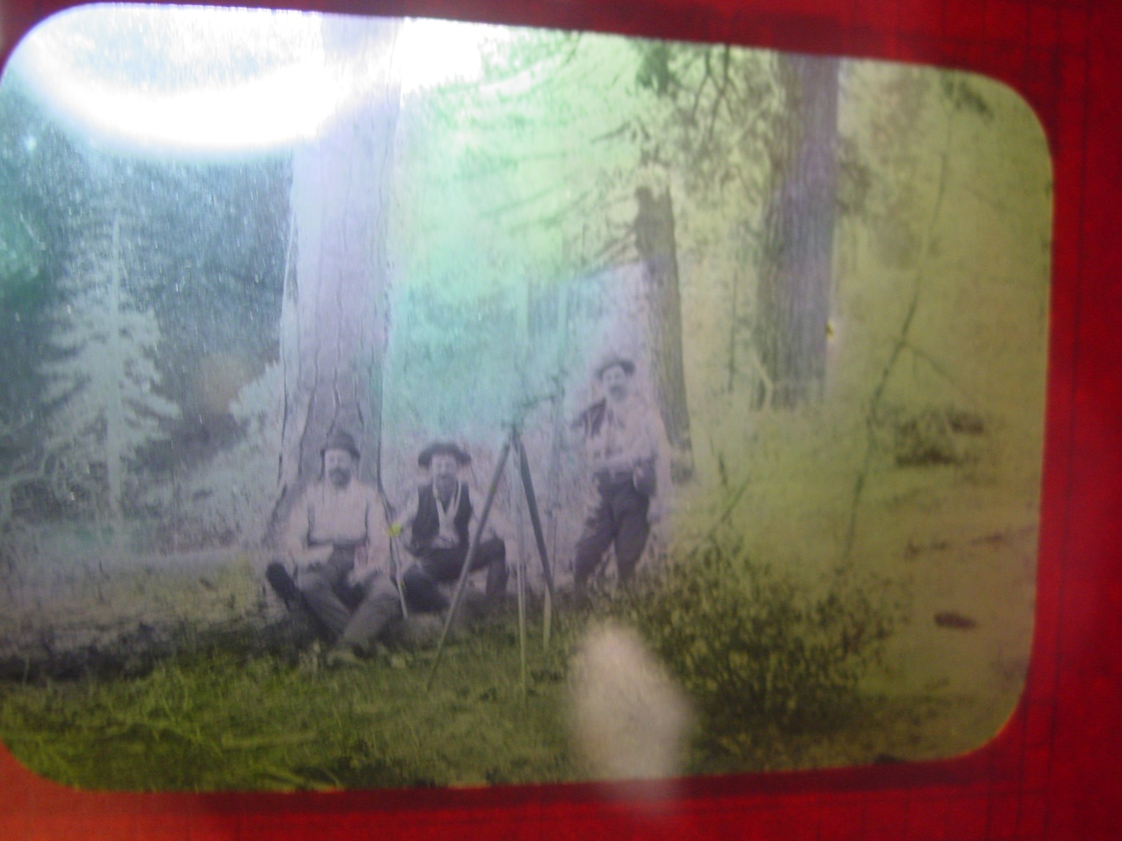 Surveyors with Inclined Standard Mining Transit 1800s Glass Magic Lantern Slide