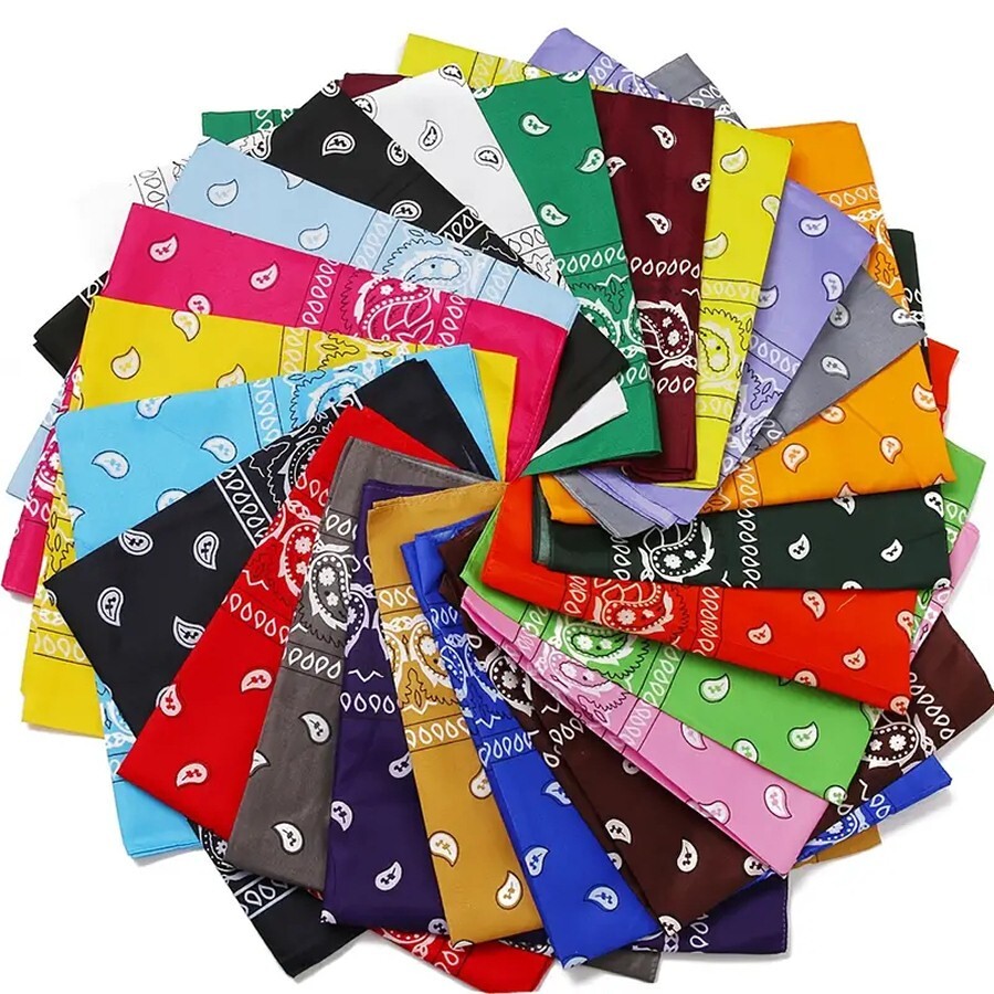 2 Pack Bandana 100% Cotton Paisley Print Double-Sided Scarf Head Neck Face Mask