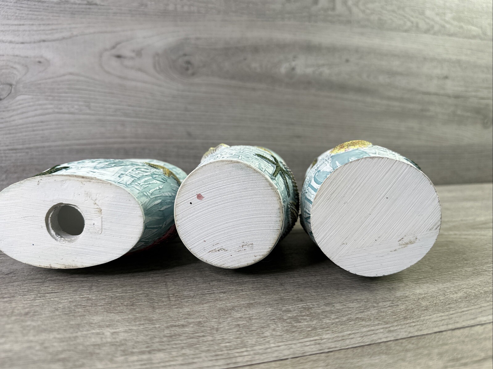 3 Piece Set Ocean Beach Theme Bathroom Soap Dispenser, Toothbrush Holder & Cup