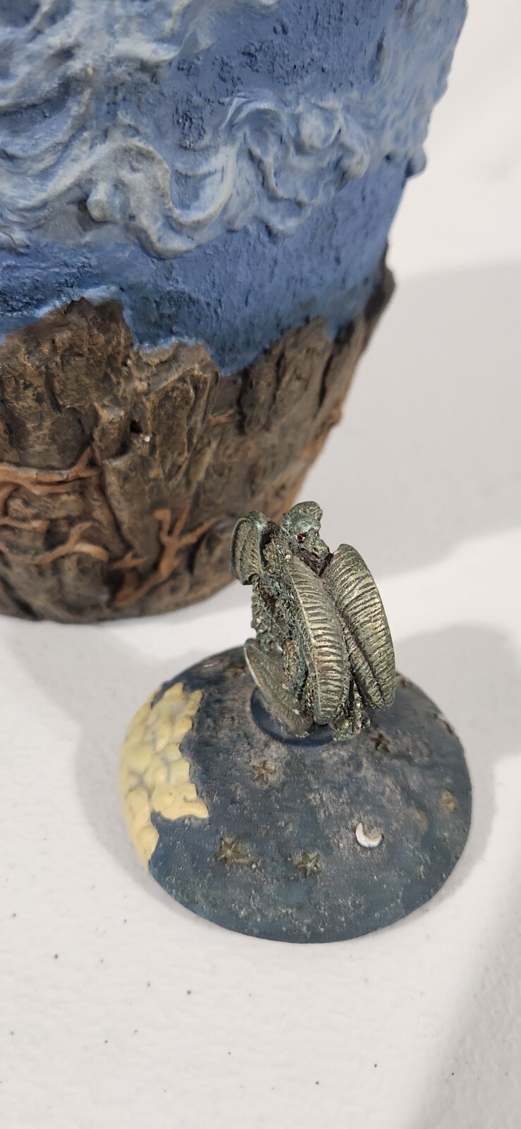 Vintage Dungeons And Dragons Wizard Dragon Vase With Lid Fantasy Rare