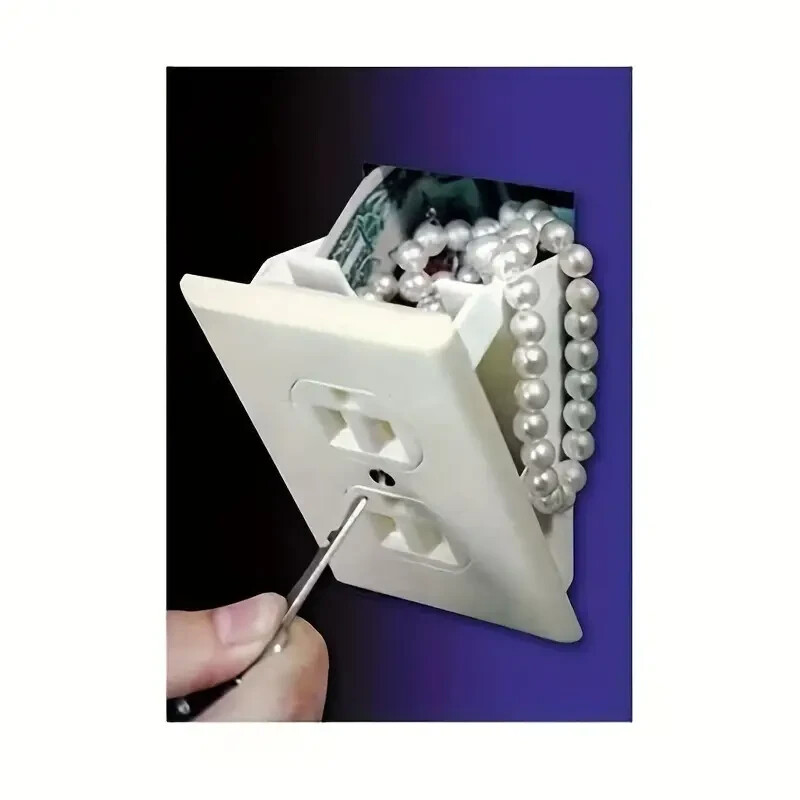 Hidden Wall Safe Outlet Discreet Storage for Valuables, Keys & Jewelry Safe Box