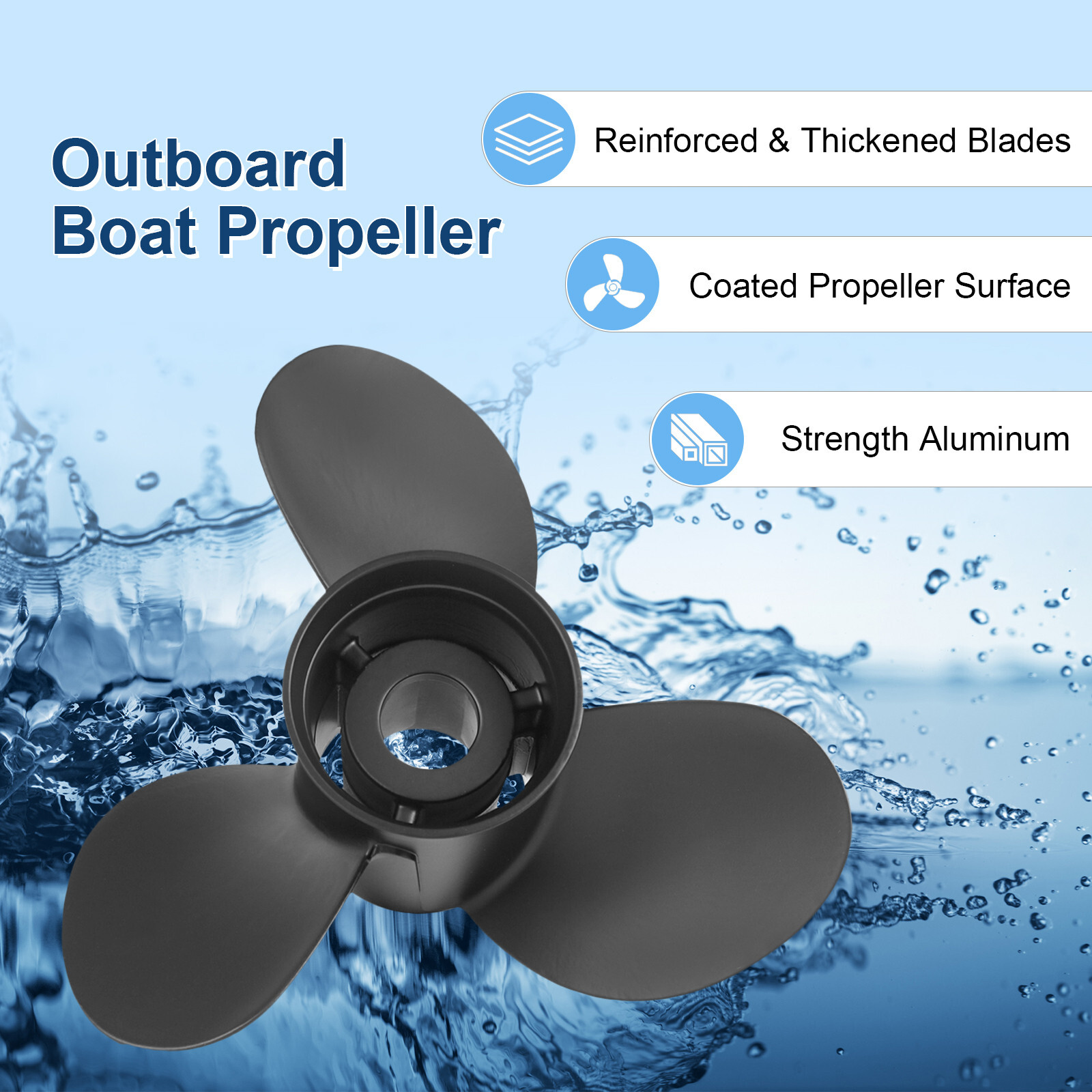 Boat Propeller 13.25"x 17 Pitch for Mercury 48-77344A45 40-140 HP OEM 13-1/4x17P