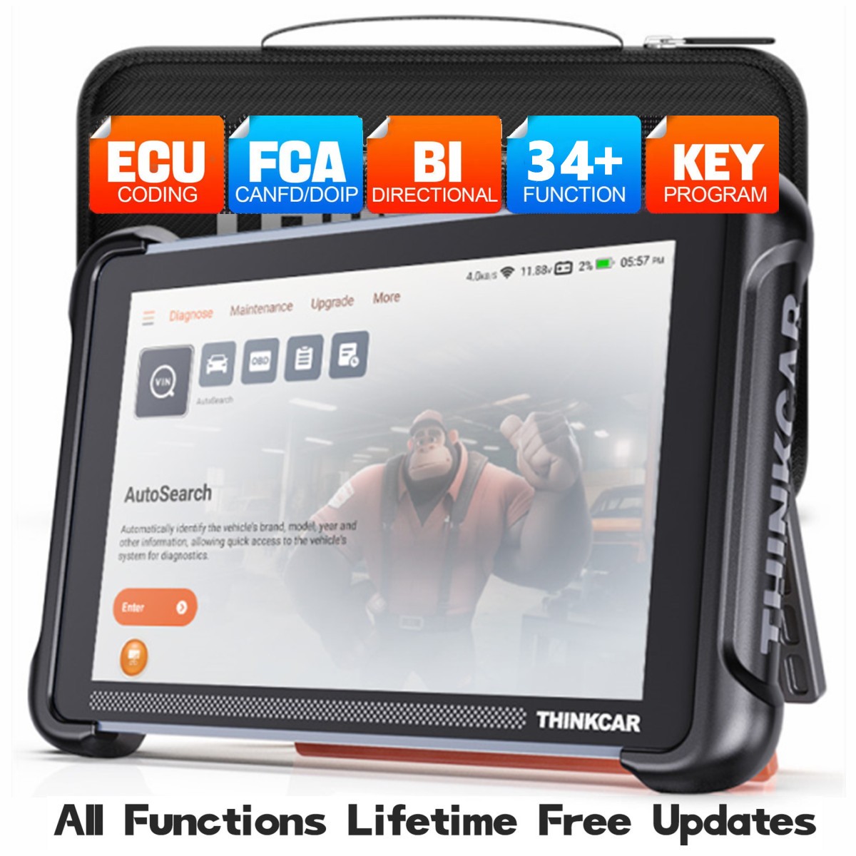 2025 ThinkScan 689 Full Diagnostic Tool E.CU Coding Bidirectional FCA Scanner US