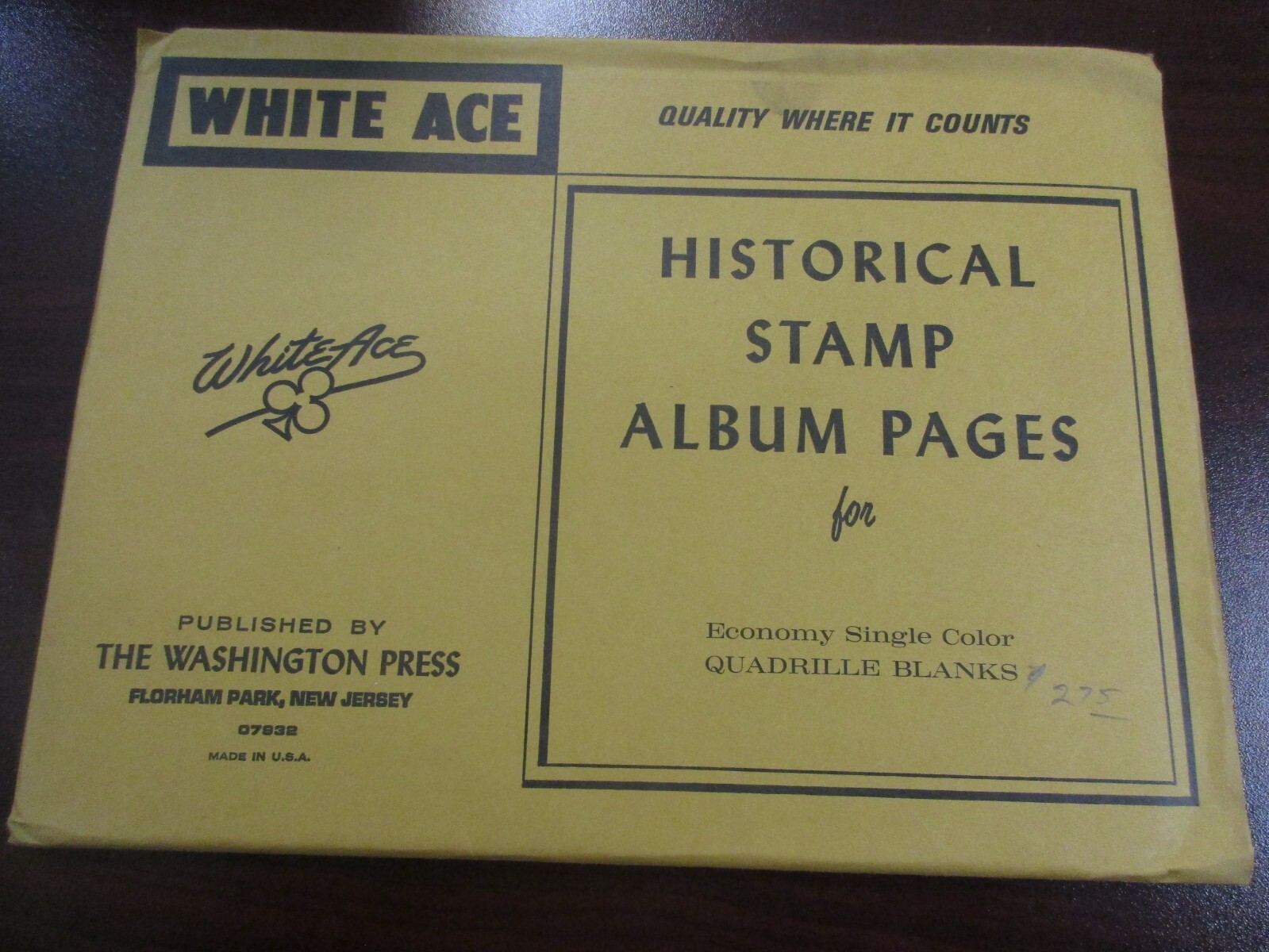 "WHITEACE"  STAMP ALBUM PAGES for ECONOMY SINGLE QUADRILLE BLANKS FREE SHP.