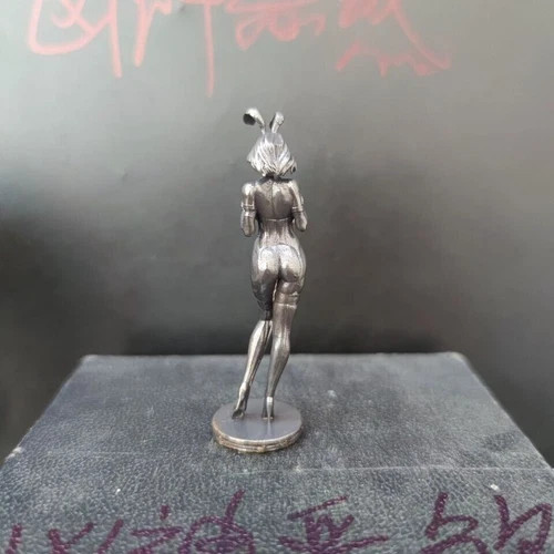 Black Pure Copper Rabbit Girl Nude Body Statue Art Hand-me-down Model Ornament 1
