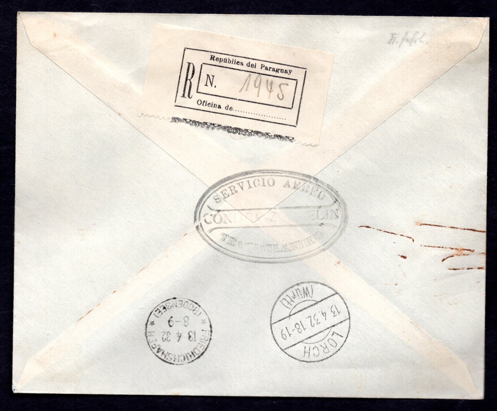 PARAGUAY TO GERMANY 1932 TRANSATLANTIC ZEPPELIN FLIGHT VIA PERNAMBUCO, BRAZIL