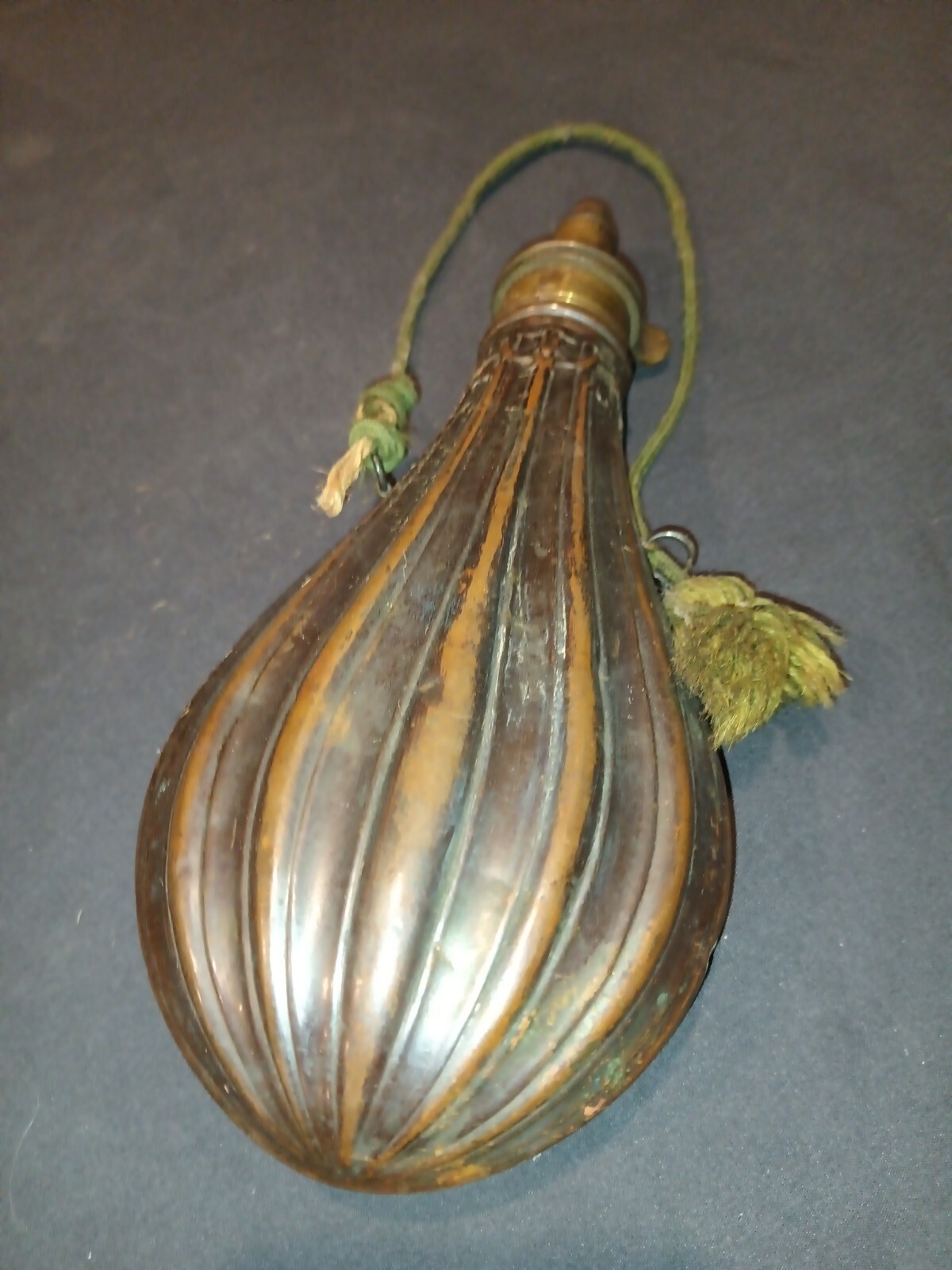 ANTIQUE CIVIL WAR Era Copper Brass BLACK POWDER FLASK