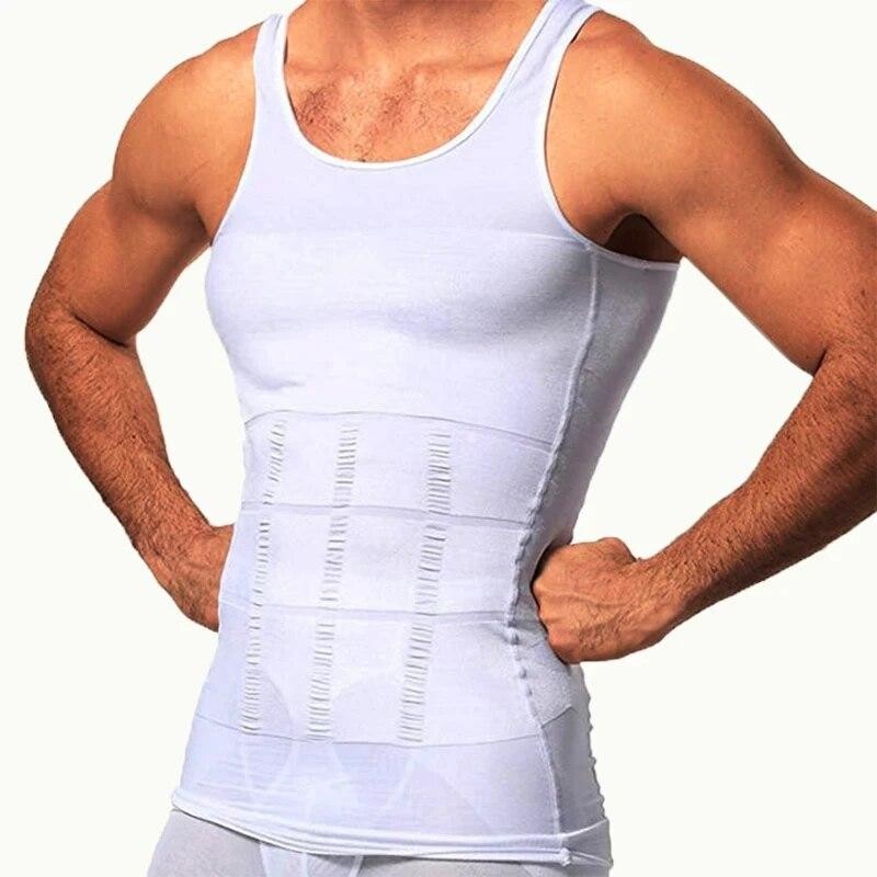 Mens Body Shaper Compression Vest Slimming Waist Trainer Tank Top