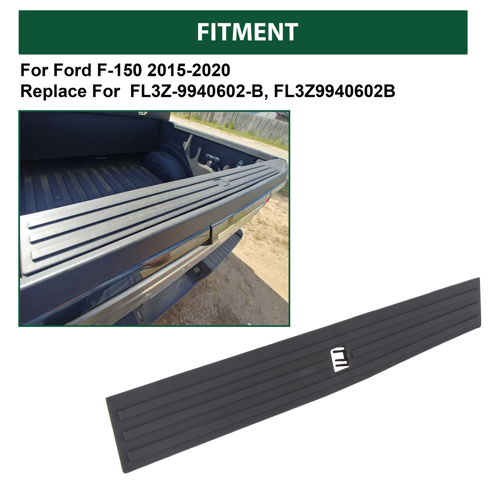 For 15-20 Ford F150 Tailgate Flexible Step Molding Cover W/ Release Button