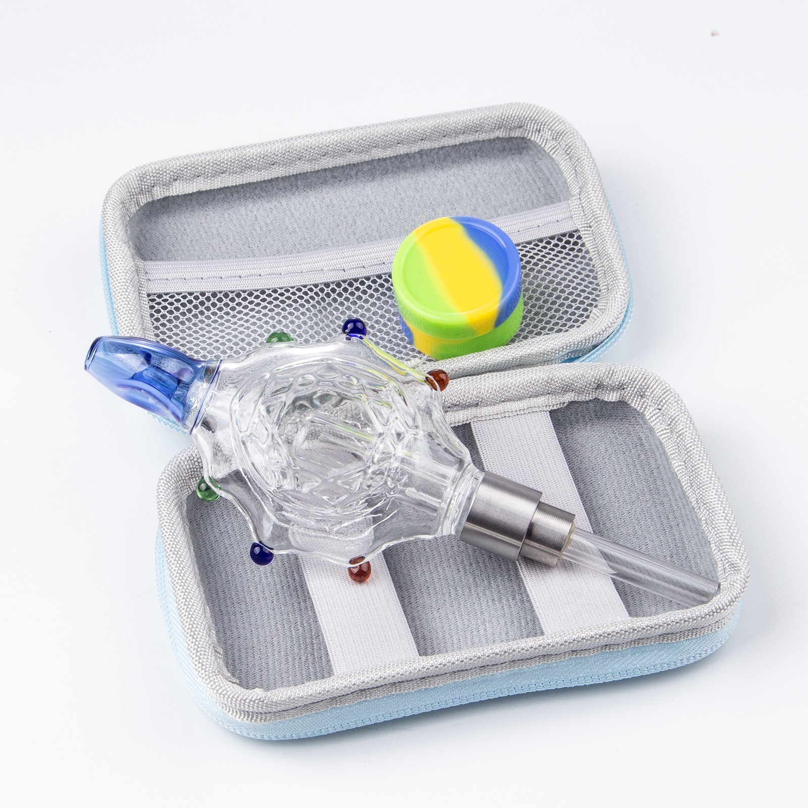 Turtle Style Glass Water Smoking Pipes Collectible Mini Bongs Quartz Nail Bag