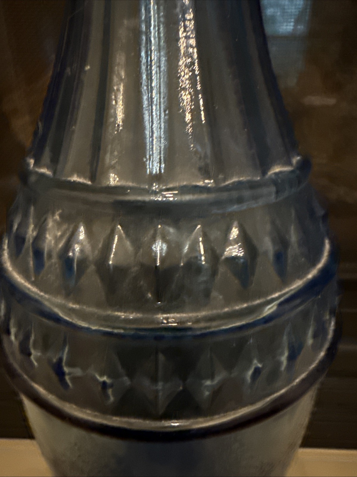 Vintage Mid-Century Modern Blue Empoli Decanter Genie Bottle No Stopper MCM 16”