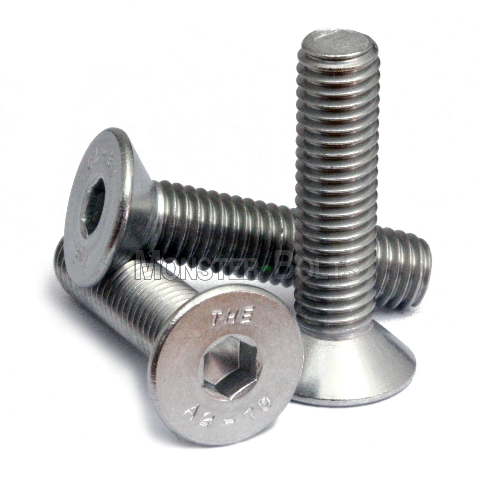 M6 Stainless Steel Flat Head Socket Cap Screws A2, Metric DIN 7991 1.0 Coarse