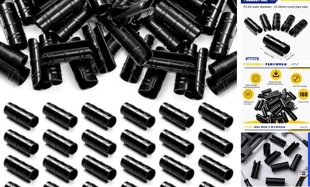 100 Pcs 1-1/4 Inch Greenhouse Clips Plastic Clamps 32 mm black Garden