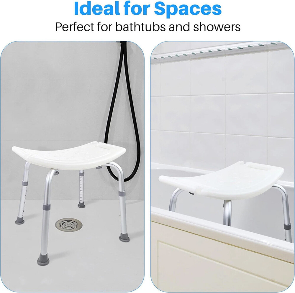 Shower Chair Seat 350lb Bath Stool Padded Height Adjustable Bathtub Seat Bench