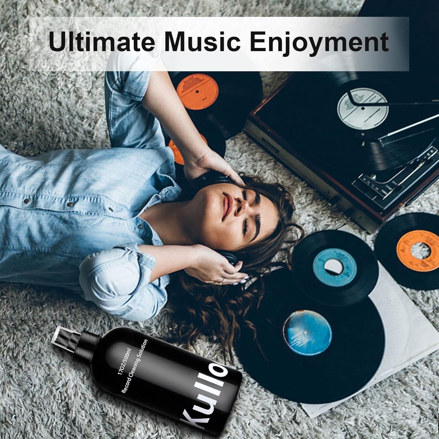 Complete Record Player Cleaning Kit: 17oz Anti-Static Cleaner & Accessories