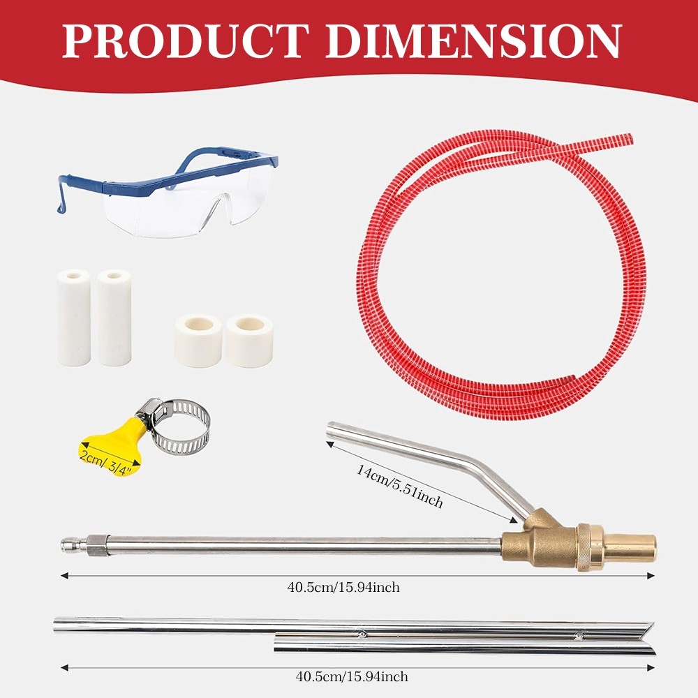 Pressure Washer Sandblasting Kit 5000 PSI Wet Abrasive Sandblaster Attachment wi