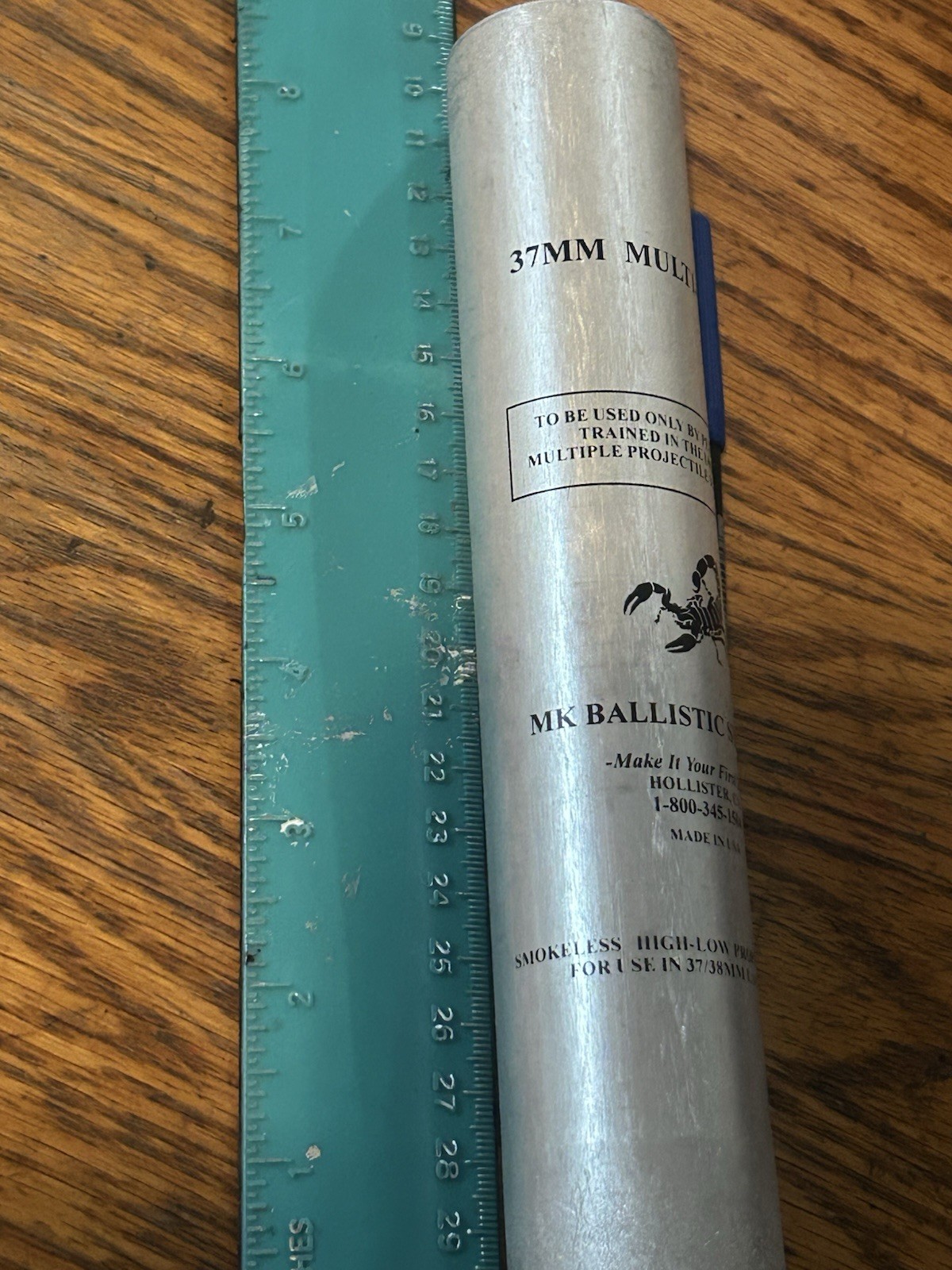 3-pk MK Ballistics reloadable 37MM 8” case Use380/38 rimmed blank Flare Casing