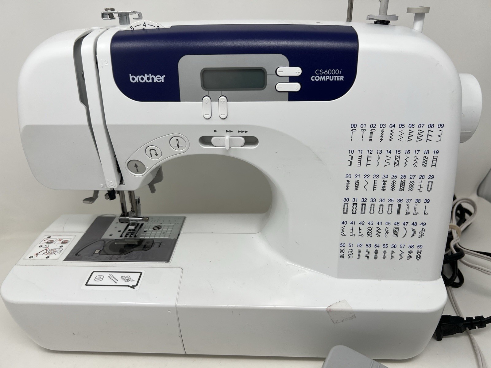 Brother CS-6000i Computerized Sewing Machine with Foot Pedal & Hard Case TESTED