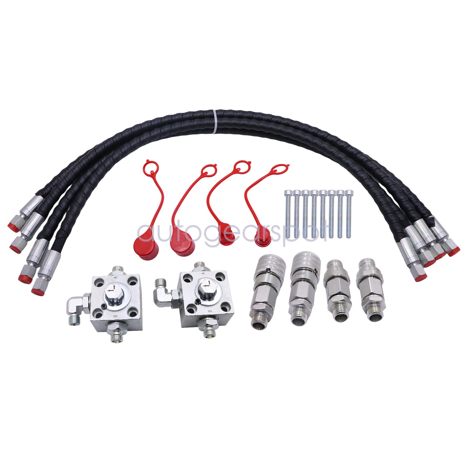 2 Three Way Diverter Valves For 1-2 ton Chinese Mini Excavator w/ Quick Connects