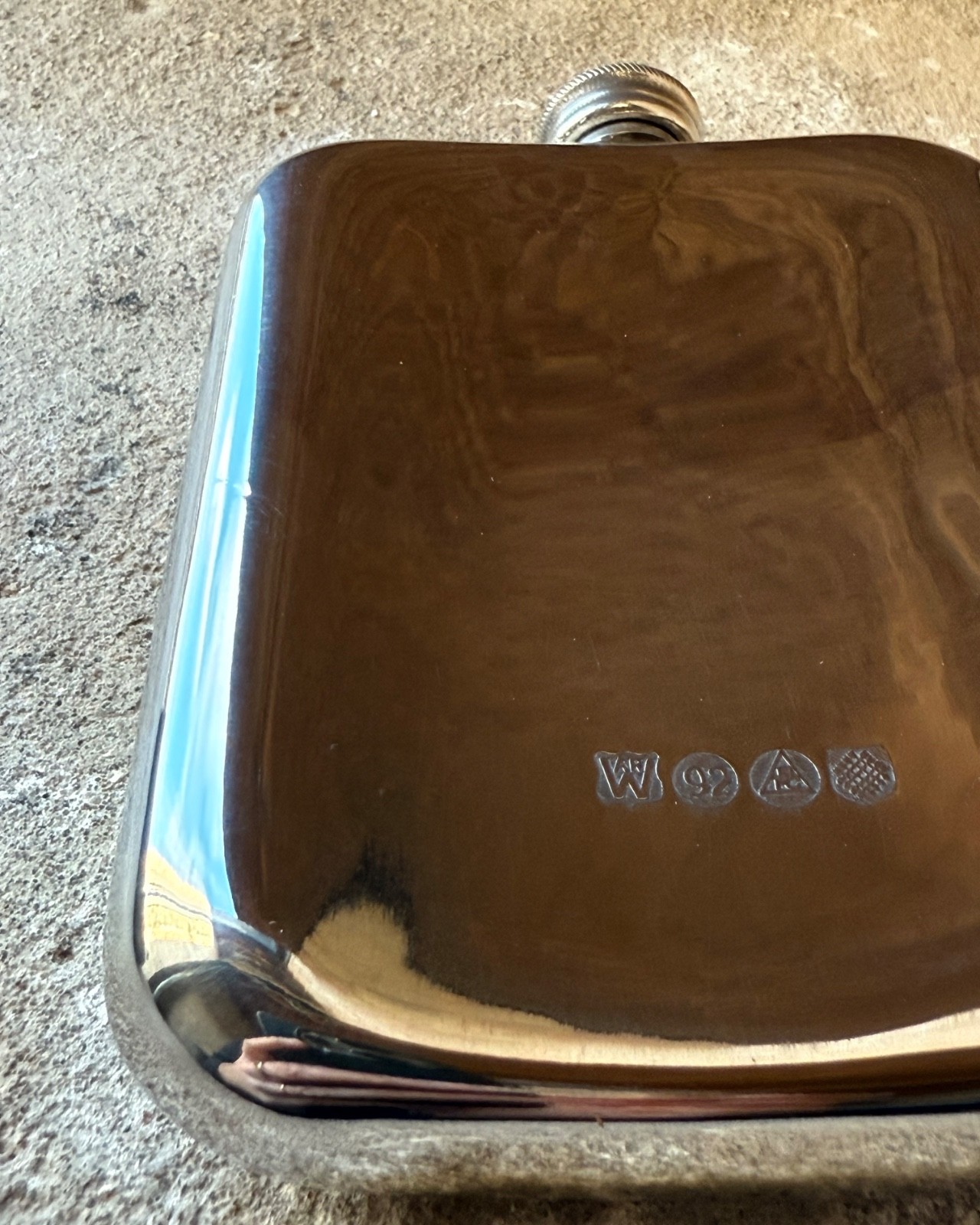 6oz Wentworth Pewter Pocket Hip Flask with Leather Sleeve - Style 846 New in Box