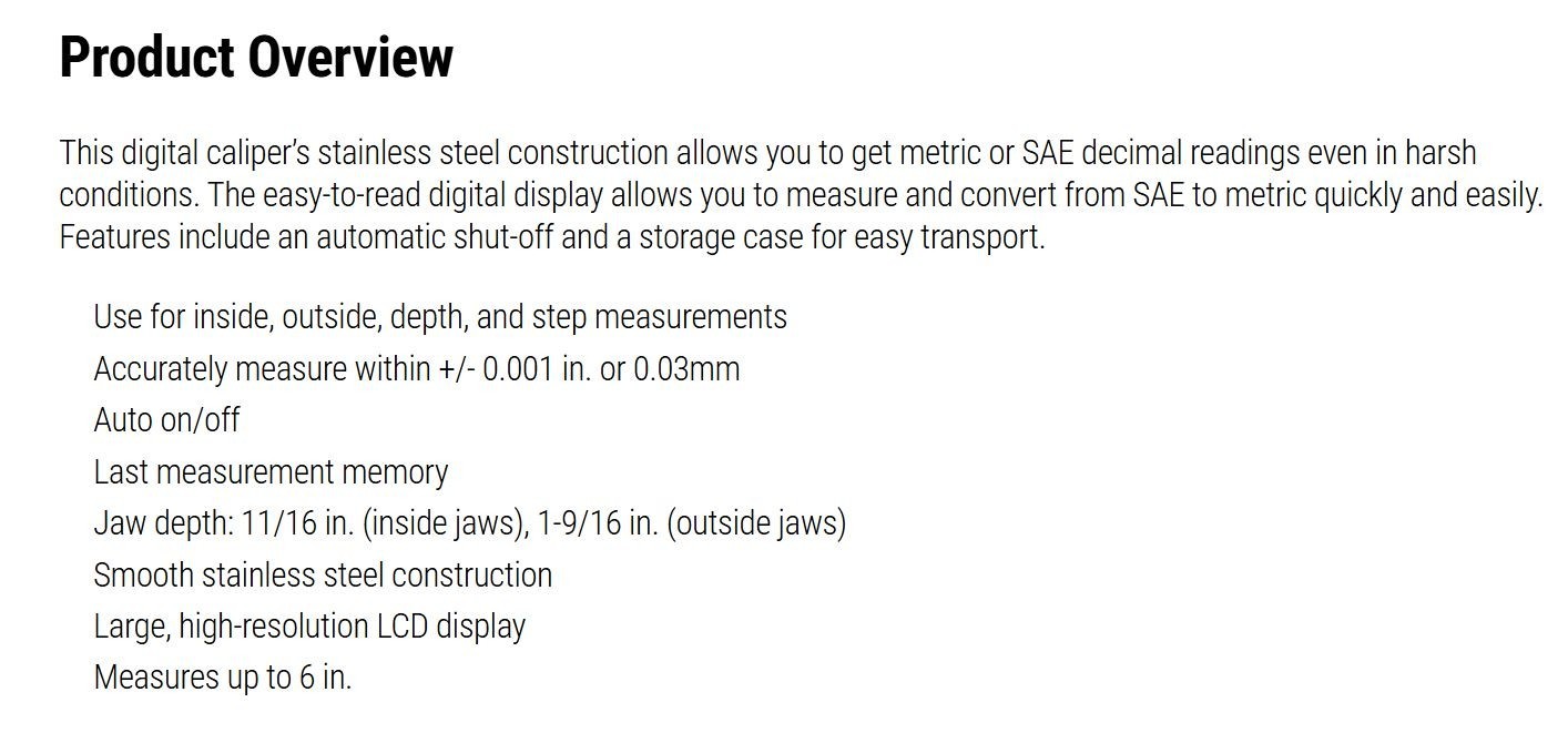 0-150 mm 6" Digital Caliper Stainless Steel LCD w/ case & extra battery