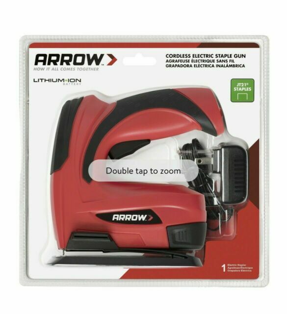 Arrow E21 Cordless Electric Light Duty Staple Gun Works with JT21 staples Red