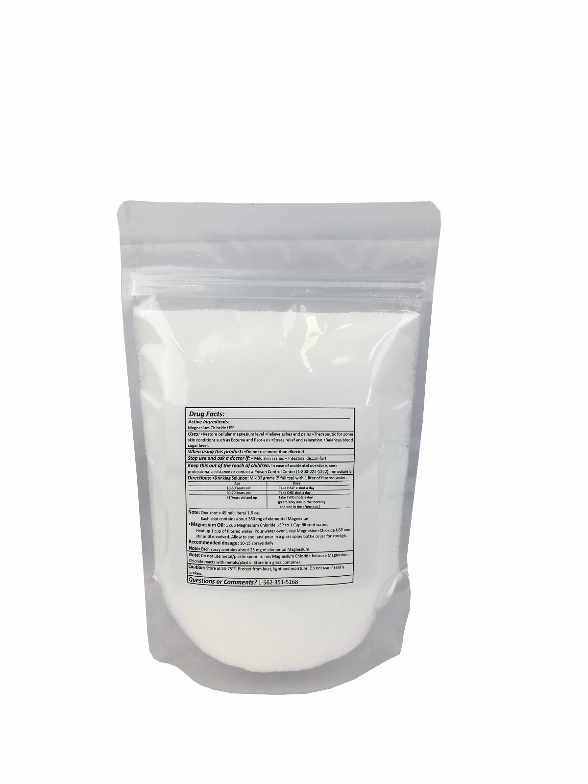 Magnesium Chloride Pharmaceutical Grade 100% Edible "Greenway Biotech" 1 Pound