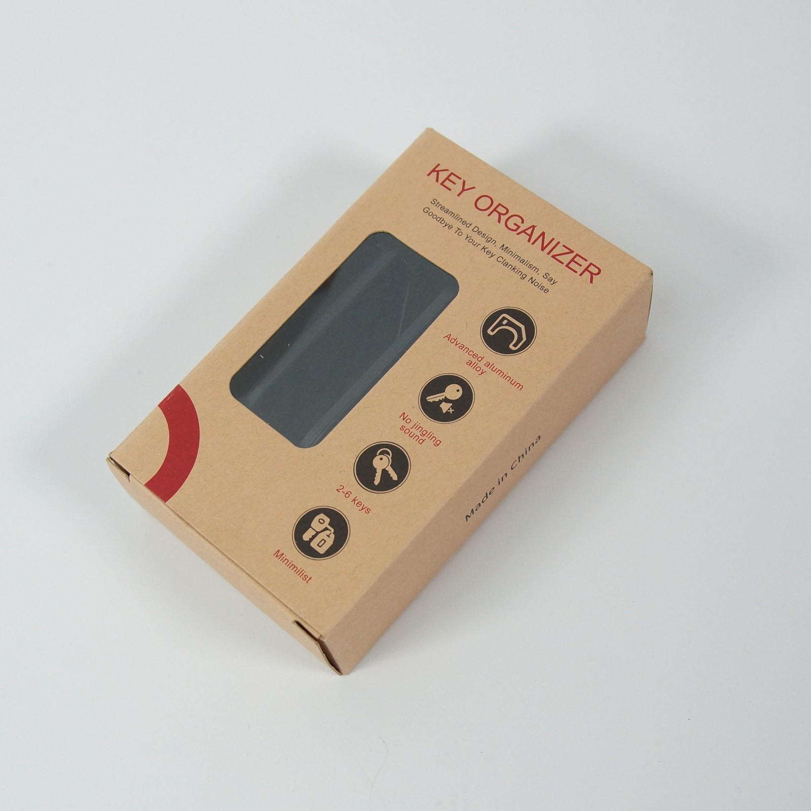 Compact Key Organizer – Minimalist Aluminum Key Holder for 2–6 Keys Black, Gift