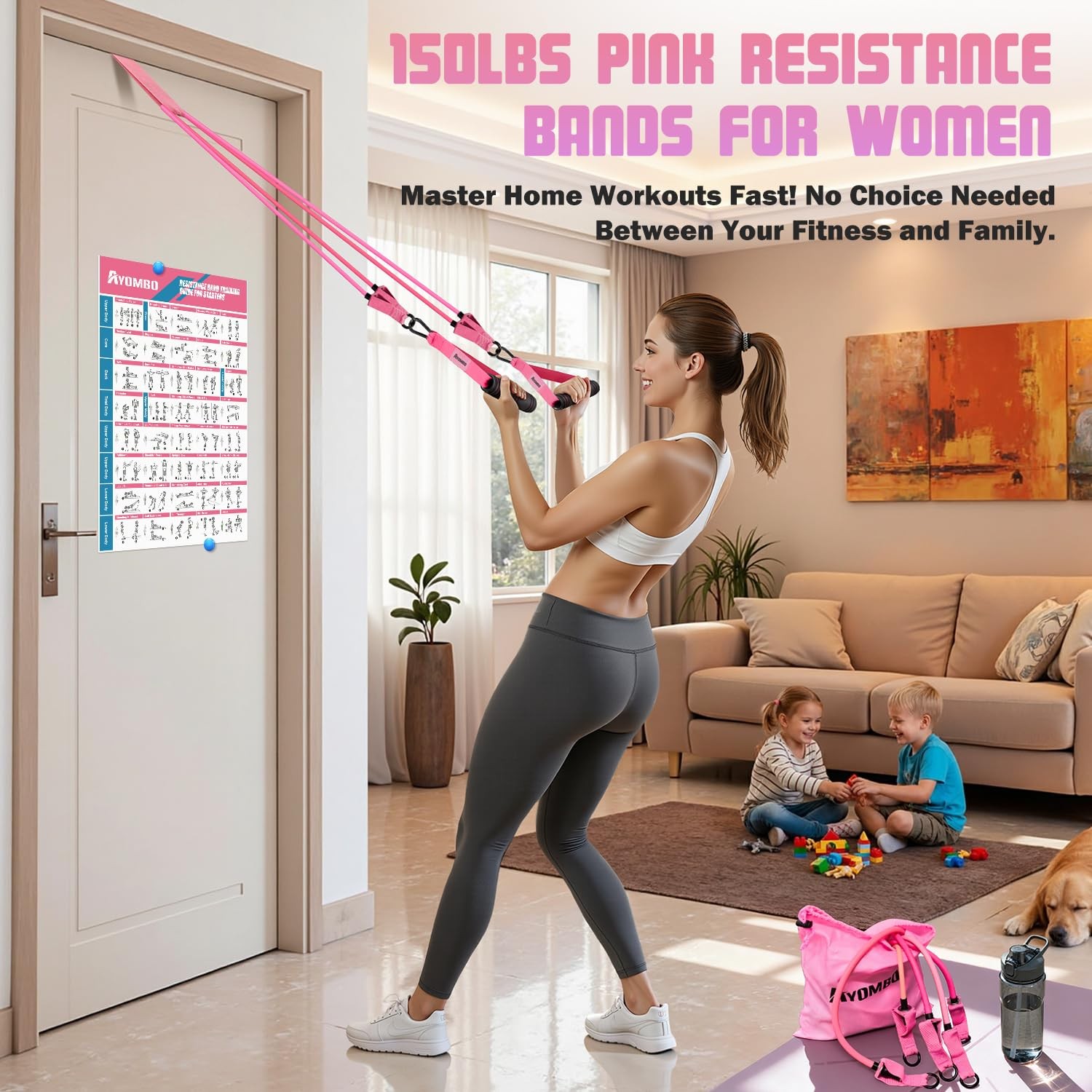 Resistance Bands, Exercise Bands with Handles for Working Out, Fitness Bands ...