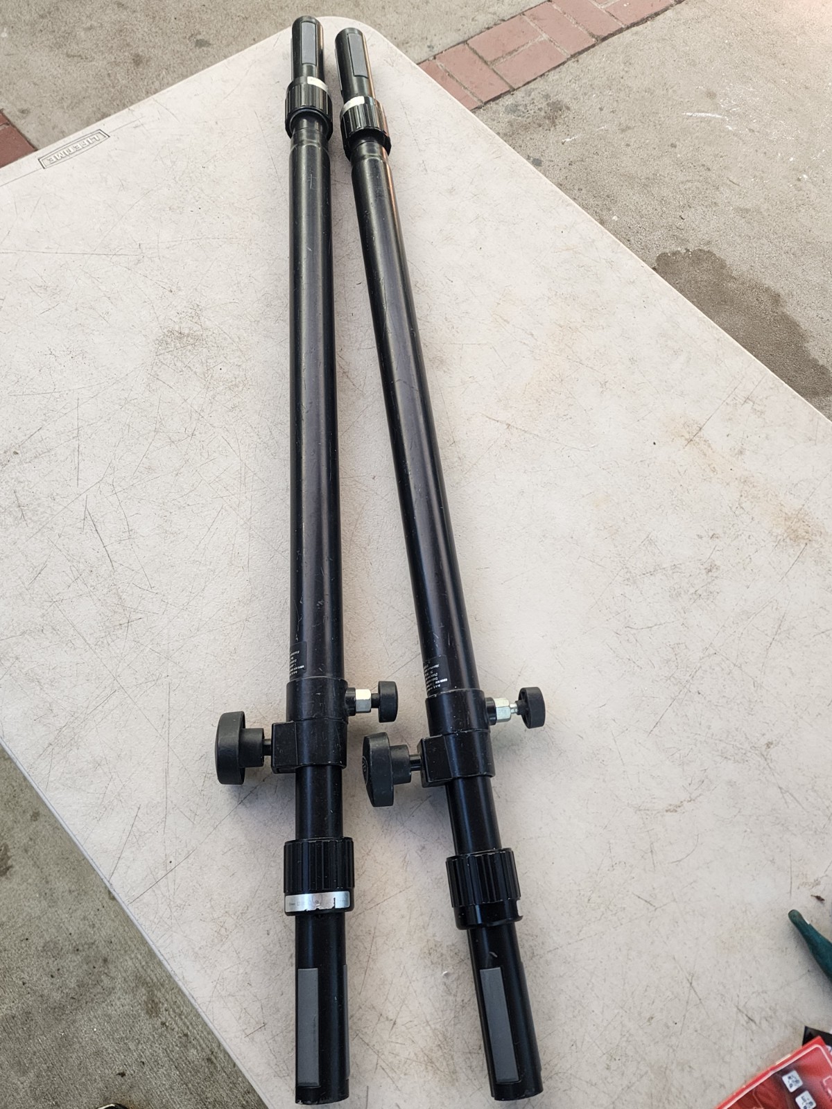 2-DAS DAS-TSP-1 Branded Telescoping Steel Ring Lock Subwoofer Speaker Poles Used