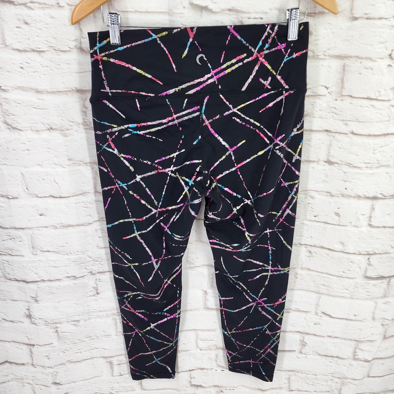 Zyia Active Leggings Size 12 Yoga Running Metallic Colorful High Waist Gym Walk