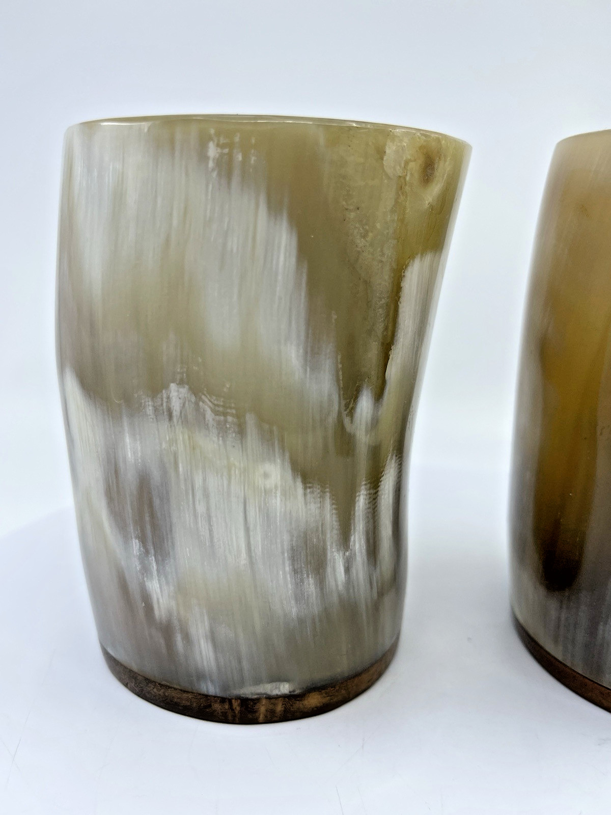 Pair Natural Buffalo Horn Mug Beer Wine Water Drinking Cup Home Decor