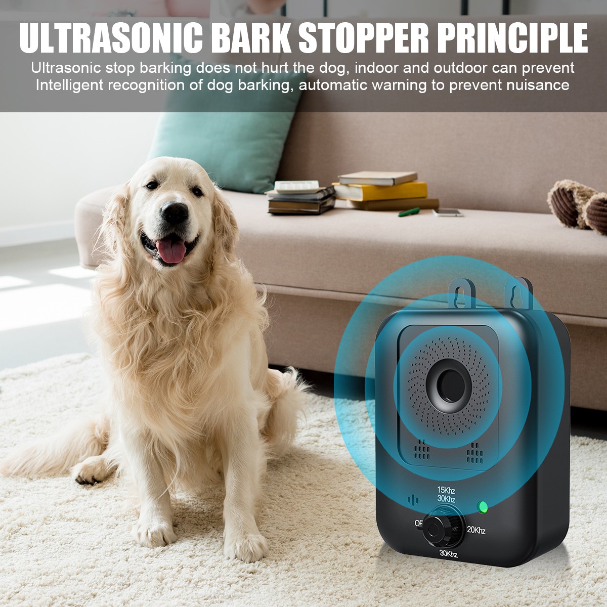 Ultrasonic Dog Bark Deterrent Devices Anti Barking Control Training Rechargeable