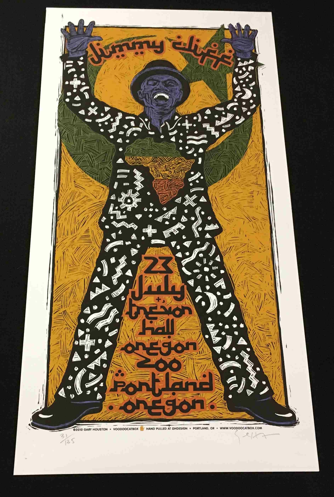 Jimmy Cliff Poster Oregon Zoo 2010 Original Silkscreen S/N 135 Gary Houston COA