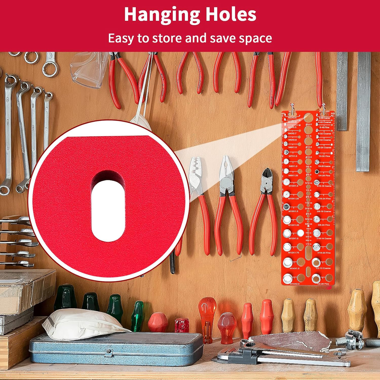 Thread Checker, 55 Nut and Bolt Thread Checker, Screw Size and Thread Identifier