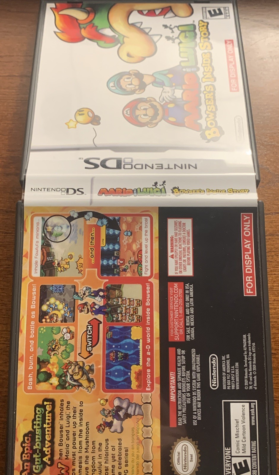 Mario & Luigi Inside Story / Nintendo DS Replacement *Case ONLY For Display Only
