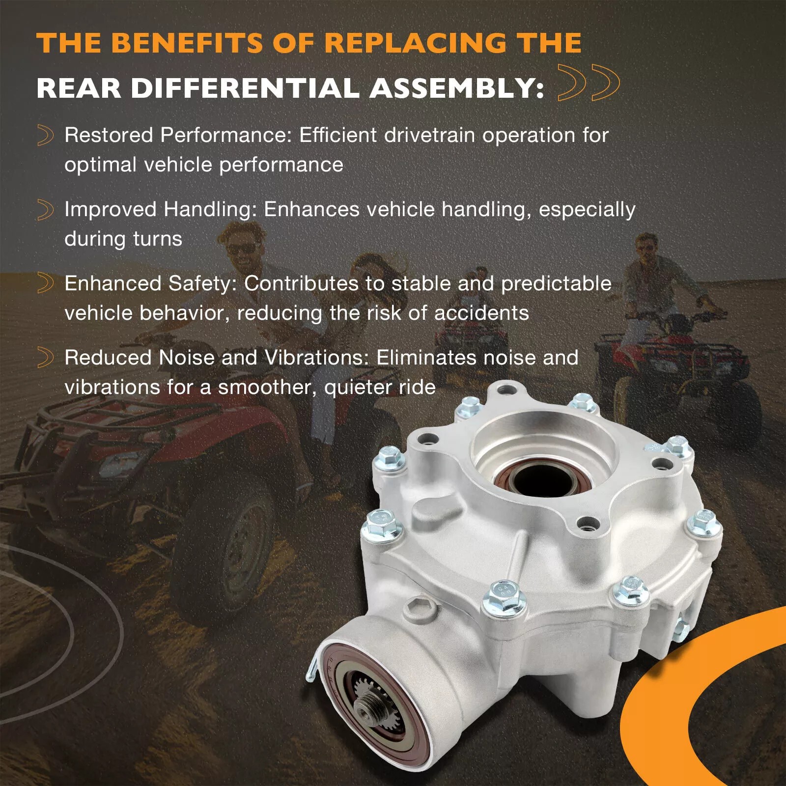 Rear Differential For 2017-2019 Honda Rancher 420 500 Foreman 500 41300-HR3-W50